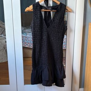 Zara Black Textured Mini Dress
